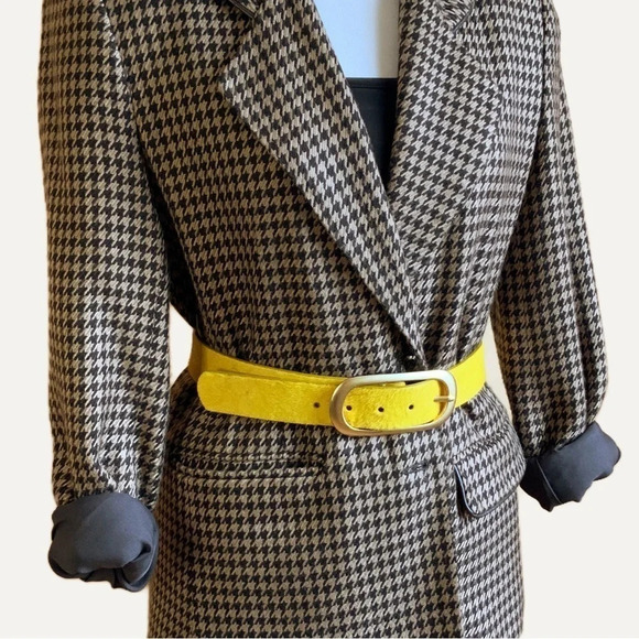 VINTAGE Brown/Tan Houndstooth Structured Blazer Size 10 - Picture 13 of 14
